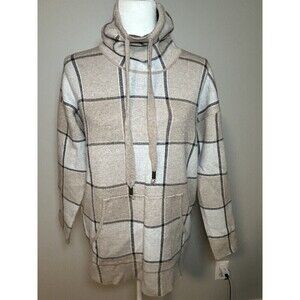 Rachel Zoe Cowl Neck Neutral Tan Squares Sweater Size Medium